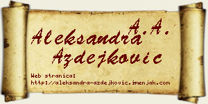 Aleksandra Azdejković vizit kartica